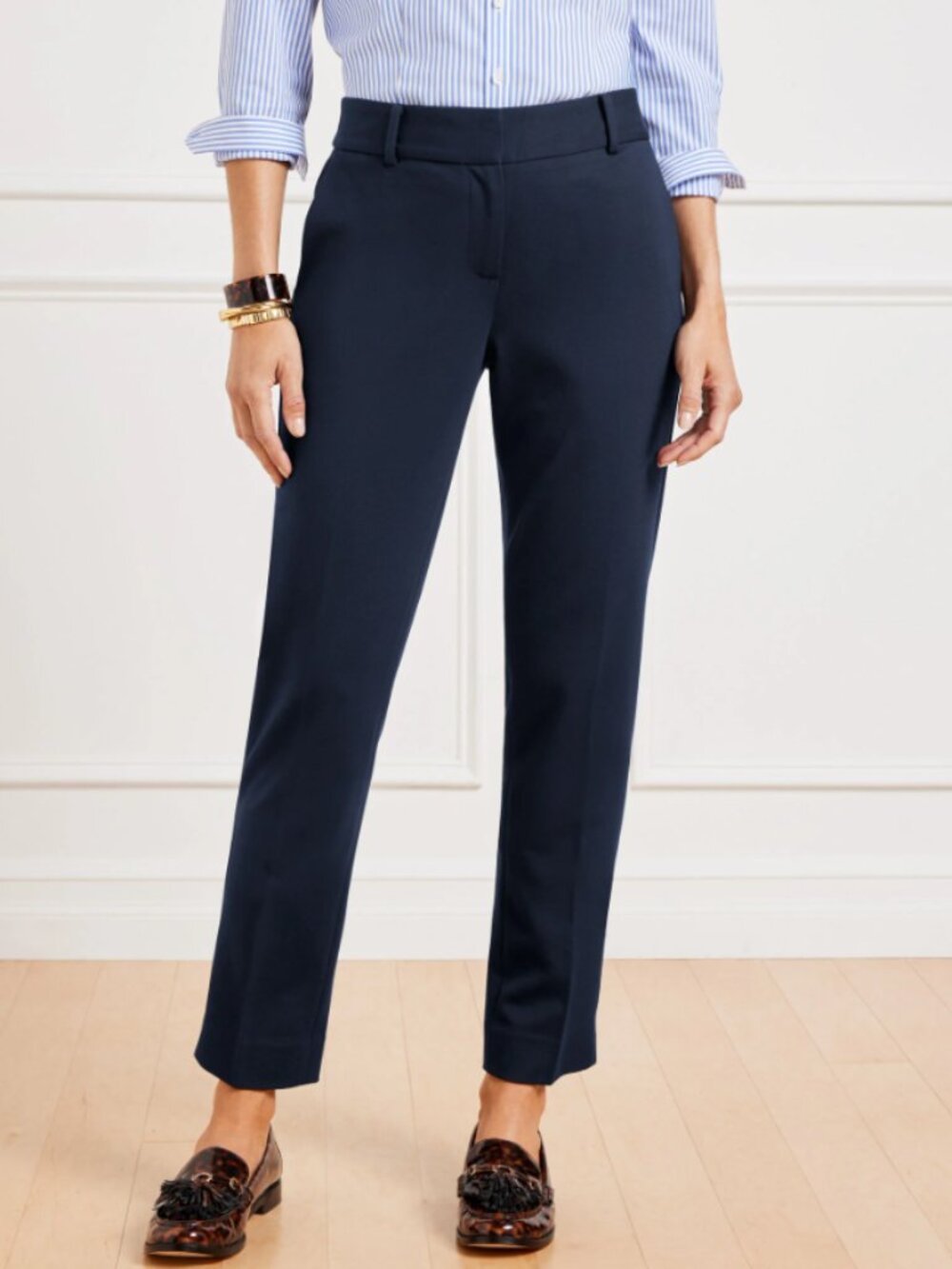 Talbots Lightweight Ponte Hampshire Ankle Pants in Indigo Blue Size 6 Petite